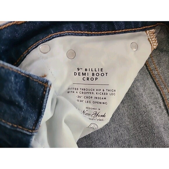 J. Crew 9" Billie Demi Boot Crop Raw Hem Medium Wash Blue Denim jeans Sz 29 - Picture 5 of 7